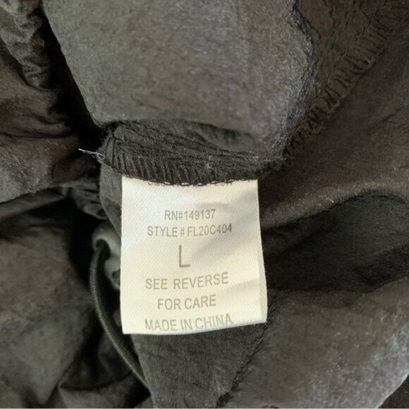 Favlux Black Lightweight Hooded Windbreaker Jacket Oversized Streetwear Large - Picture 6 of 6